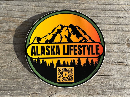 Alaska Lifestyle Vinyl Sticker - 4x4" Circle